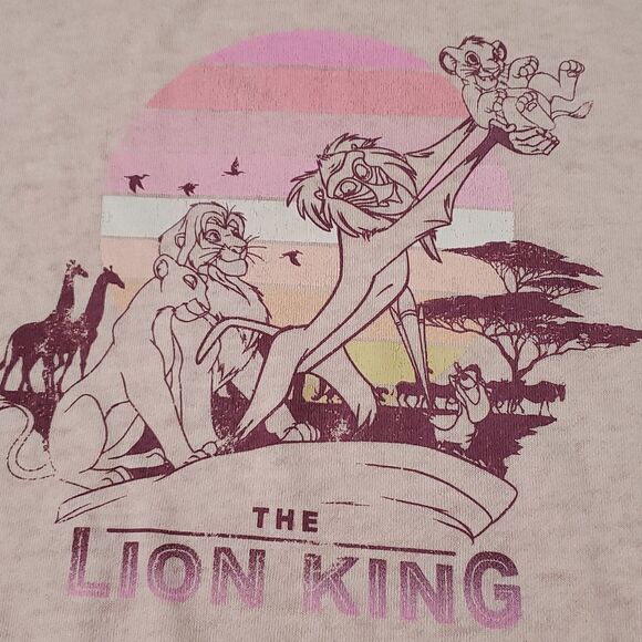 🧚♂️Disney Pink Lion King Long Sleeve Burnout Sweatshirt Large - Picture 3 of 8